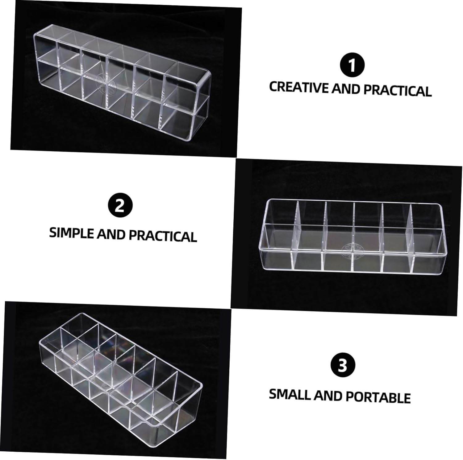 VICASKY Transparent Lip Gloss Storage Case for Lipstick Nail Polish