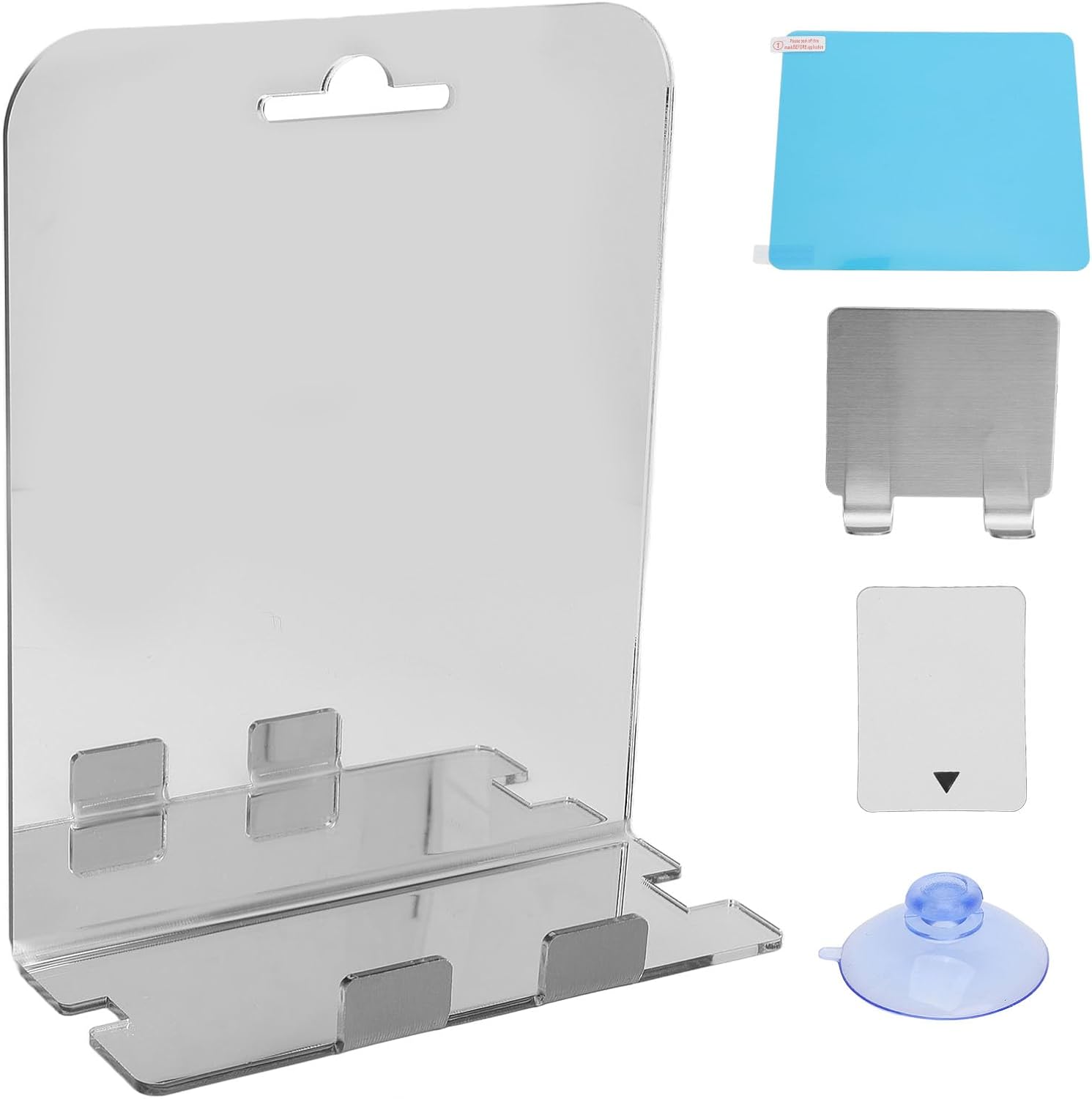 Fogless Shower Mirror with Stainless Steel Hook for Bathroom