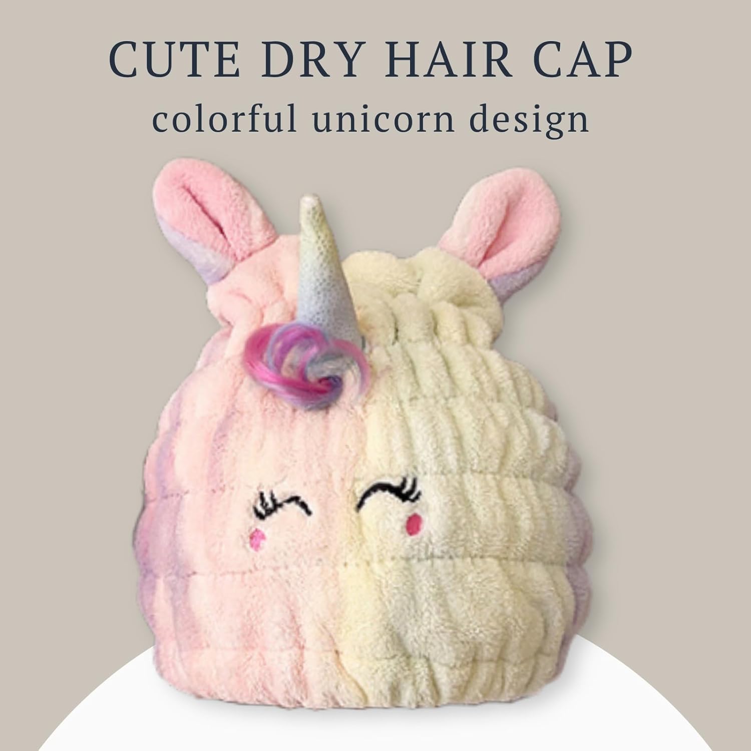 LCBD Microfiber Hair Towel Wrap for Kids Unicorn Design