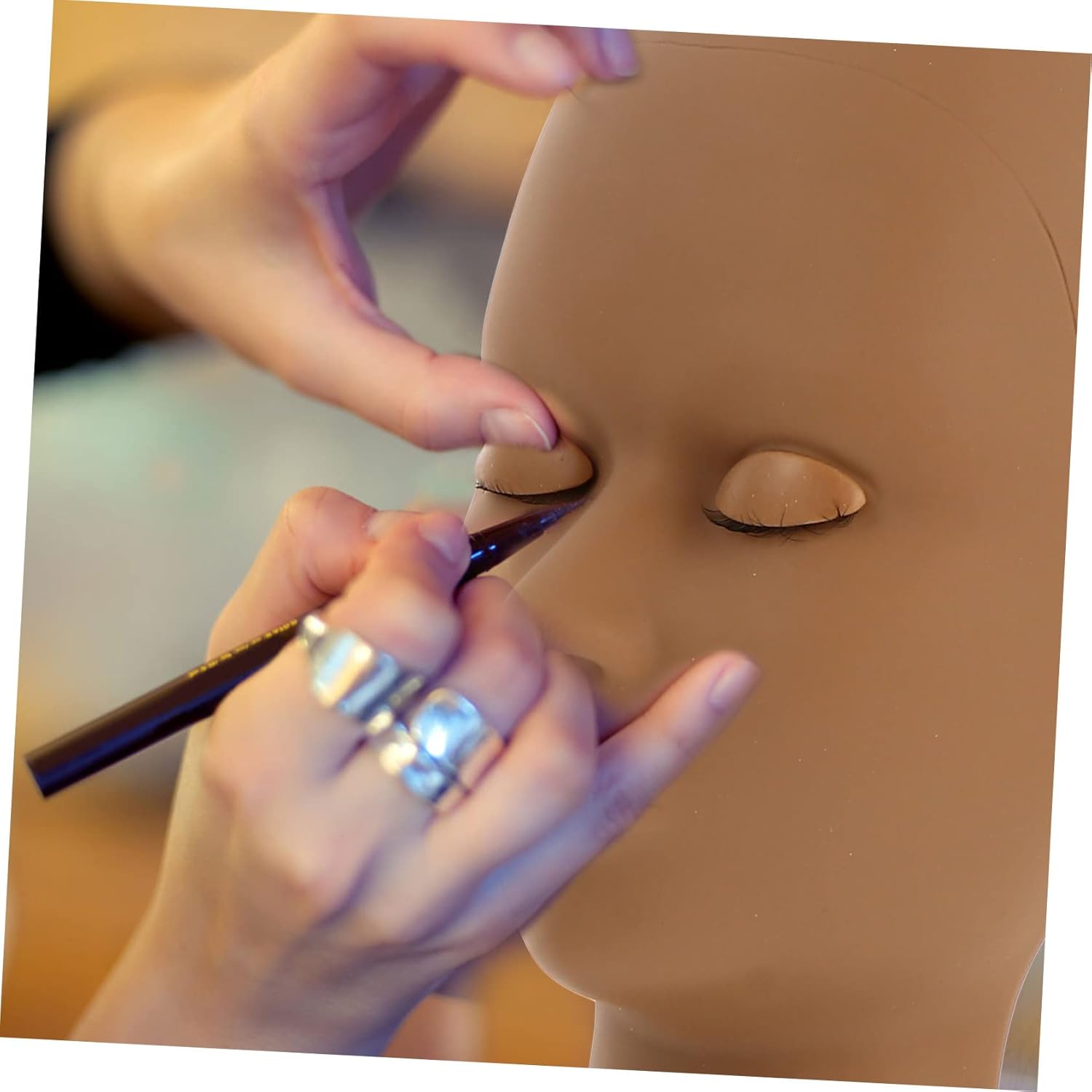Ipetboom Makeup Practice Face Replaceable Eyelids Lash Head Mold