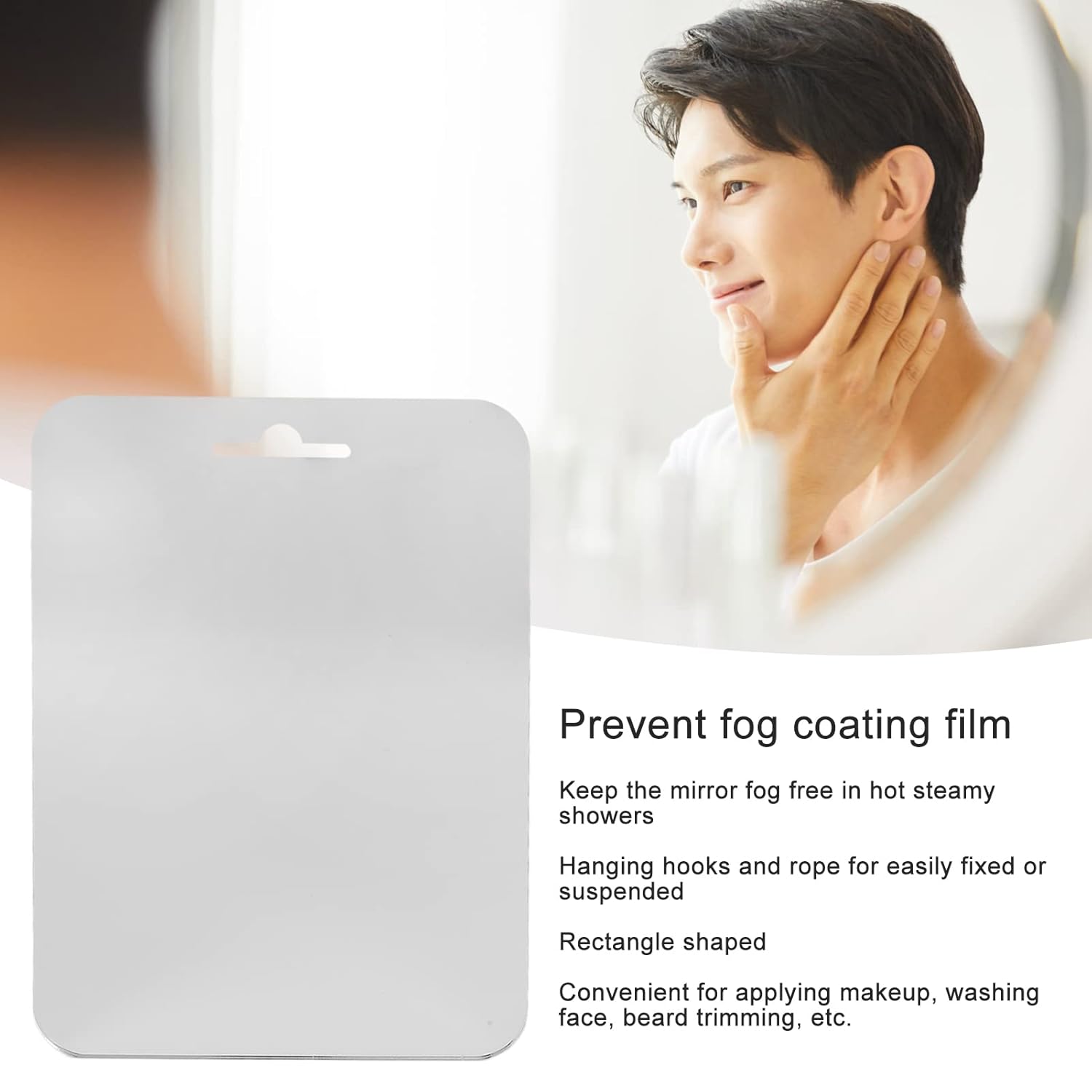 TITA-DONG Fogless Shower Mirror with Hook
