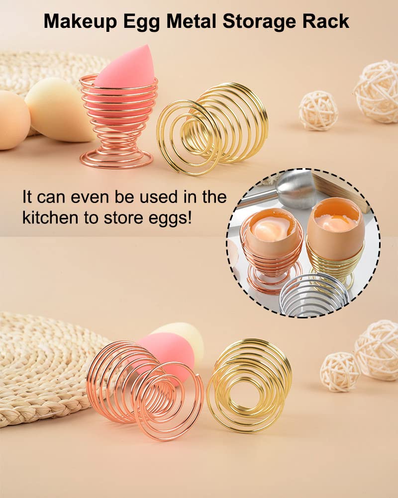 AKOAK 1 Pack Gold Round Puff Storage Rack