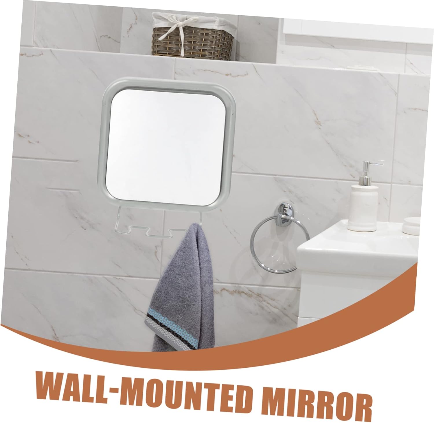 Fogless Shower Mirror with Suction Cups and Hook 1