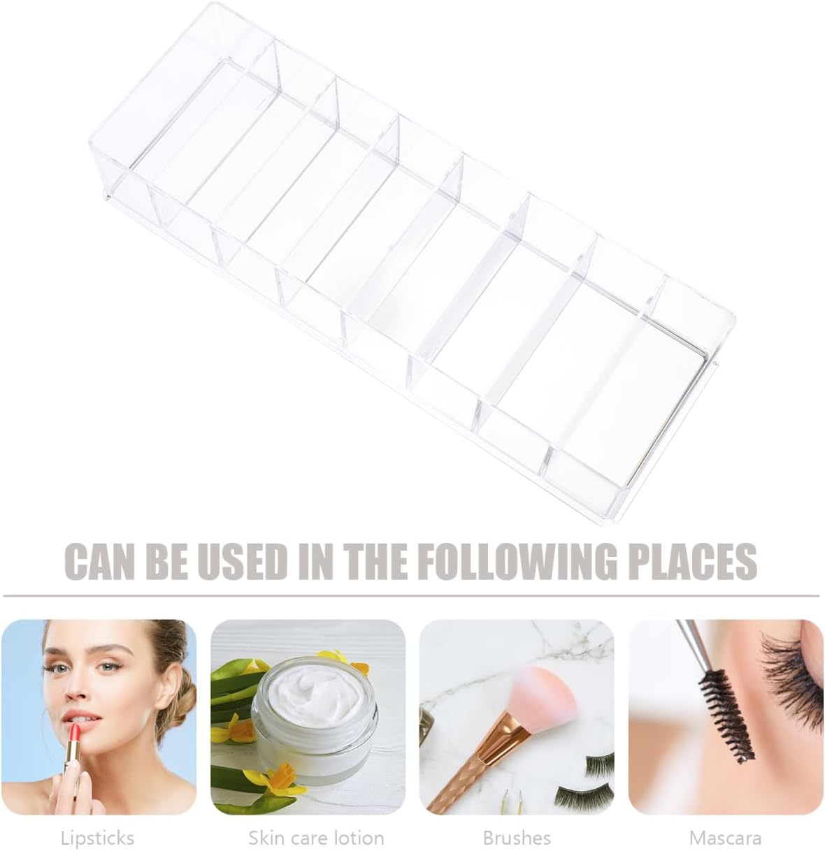 LALAFINA Acrylic Cosmetic Display Case with 8 Storage Spaces 1