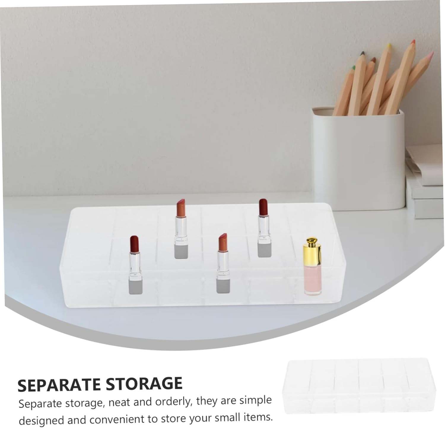 1pc Transparent Lipstick Display Box Organizer for Desktop