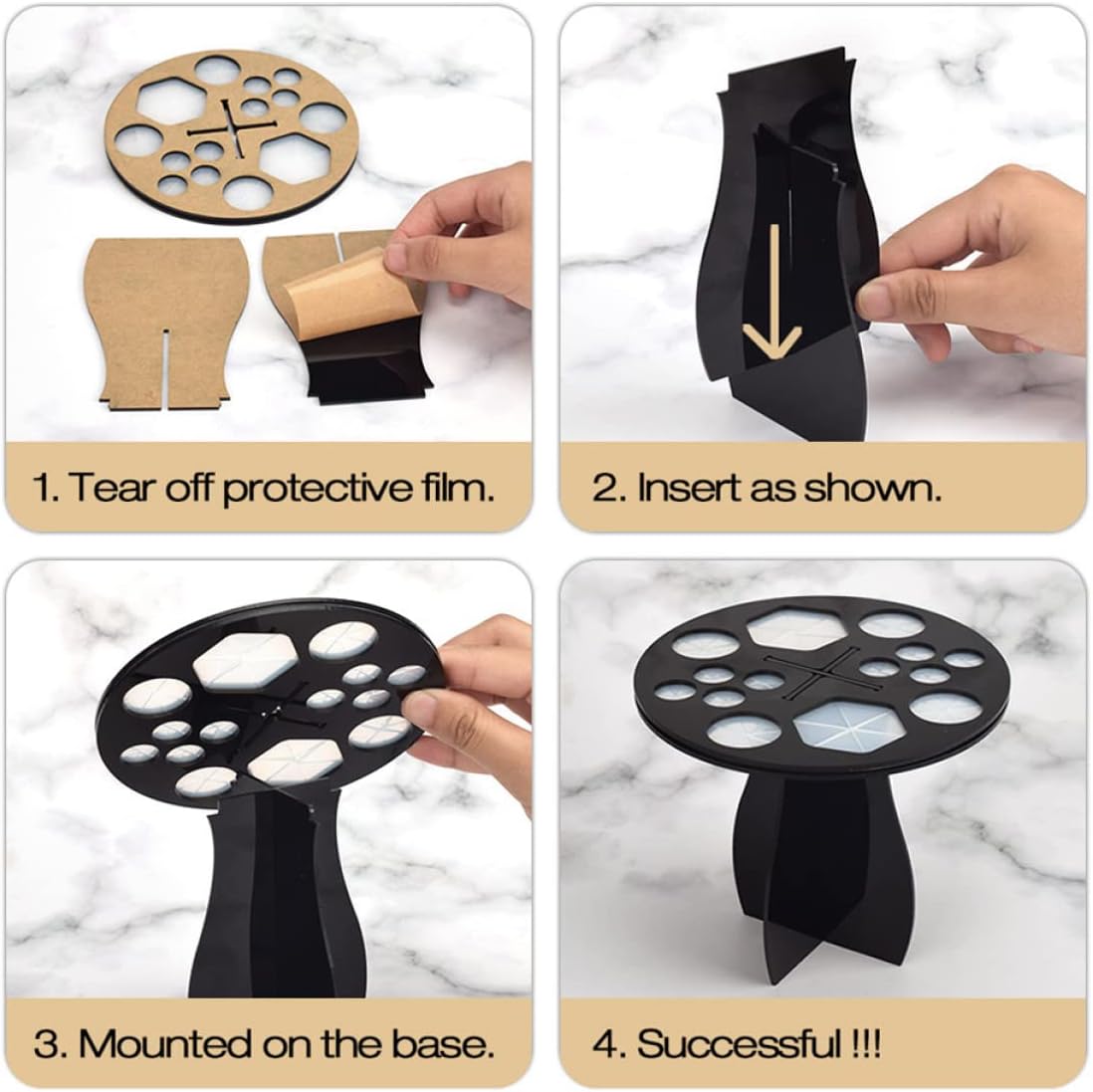 Ipetboom 1Pc Black Makeup Brush Drying Rack 1