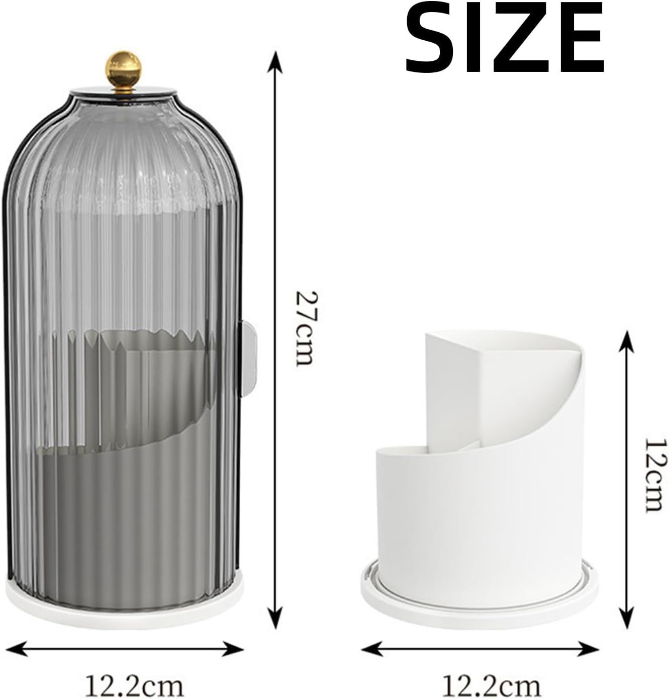 Concealed Toothbrush Holder with Sliding Lid and 360 Rotating Design