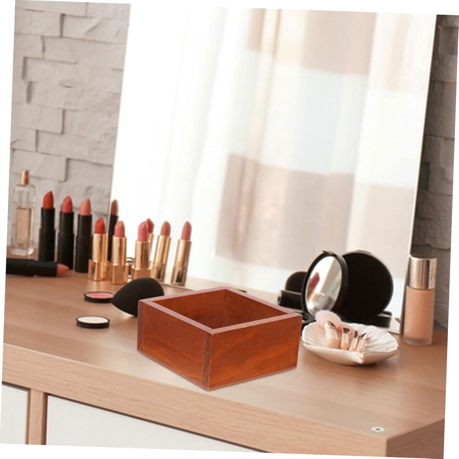 Alipis Vintage Wooden Lipstick Organizer