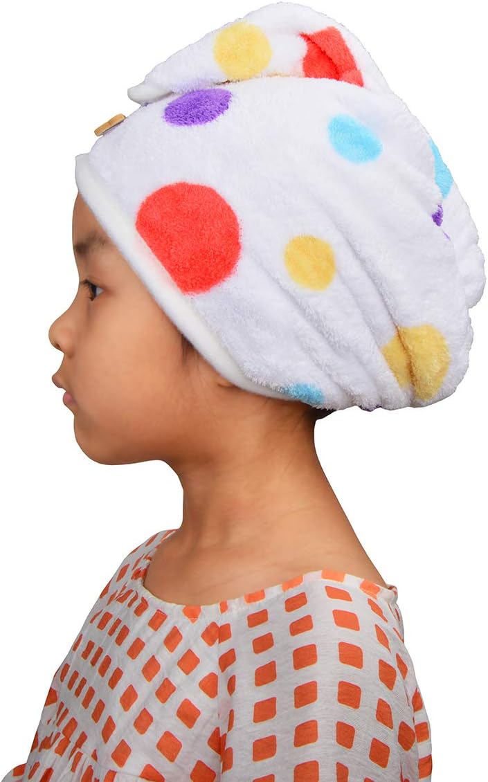 HOPESHINE Microfiber Hair Towel Wrap for Kids 3-Pack