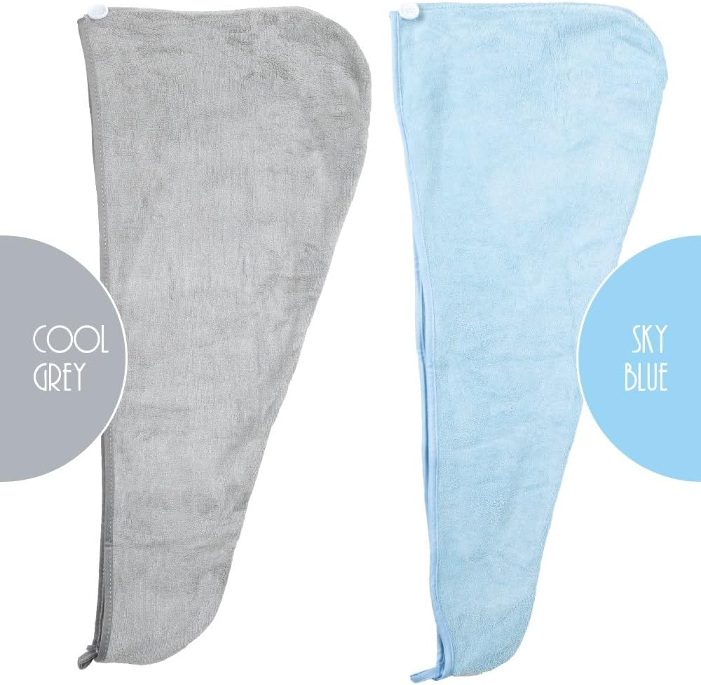 ForPro Premium Microfiber Hair Towel Wrap 2-Pack 1