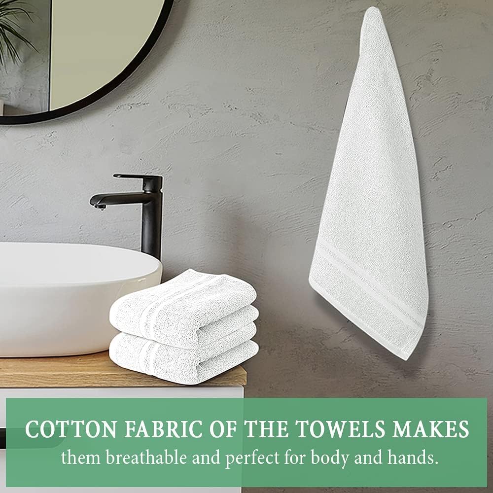 TOALLA 100 Cotton Towel Set of 50 - 16x27in White