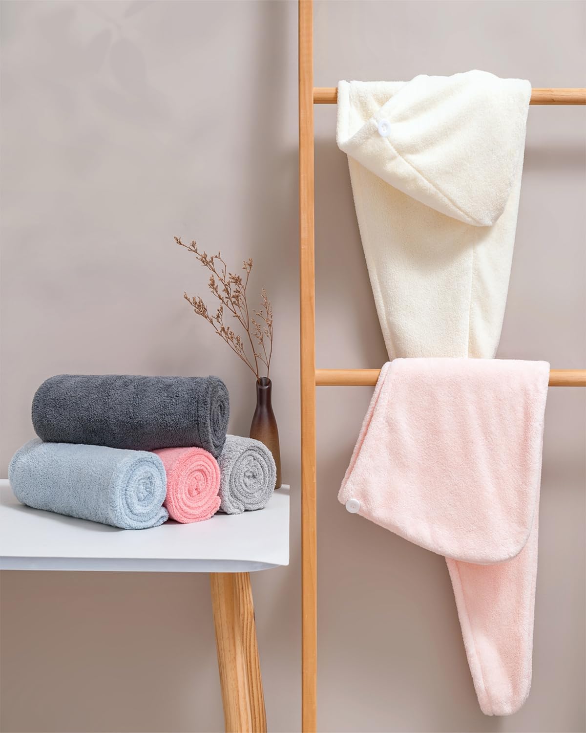 Lumimi 4-Piece Quick Dry Hair Towel Set