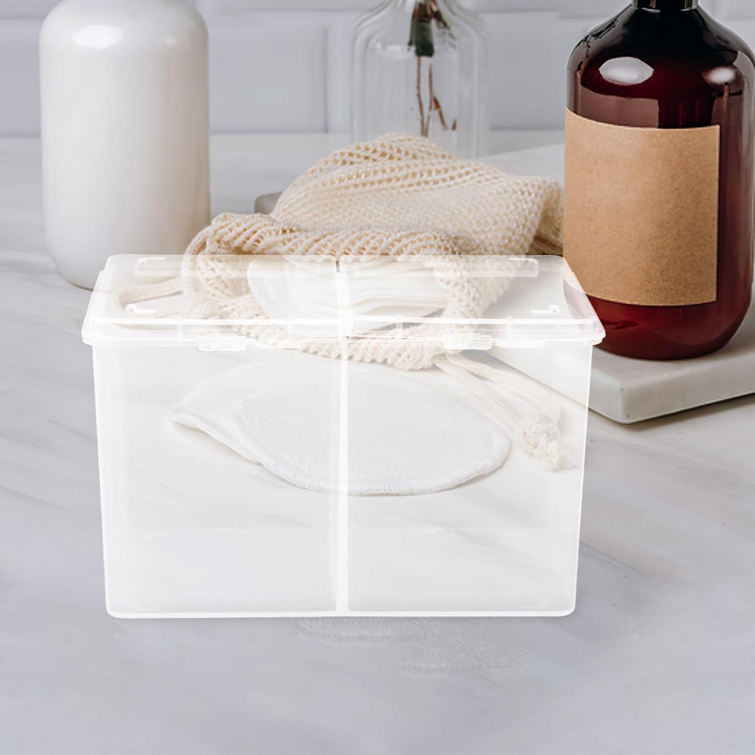 SHERCHPRY Cotton Pads Box Organizer with Compartment Design