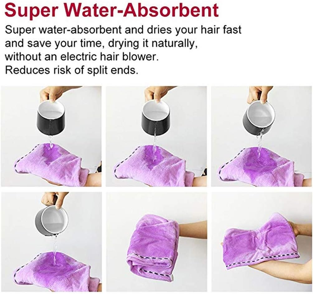 CC CAIHONG 4 Pack Microfiber Hair Towel Wrap