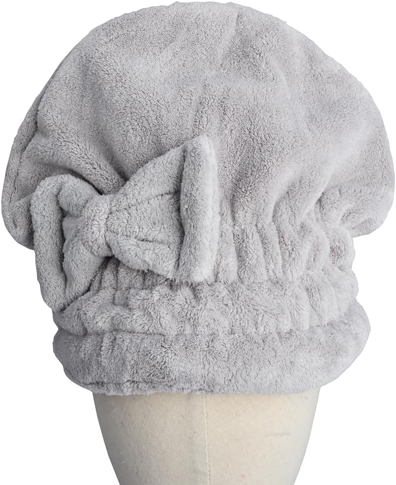 HOPESHINE Microfiber Hair Towel Cap - Quick Dry Super Absorbent Anti Frizz