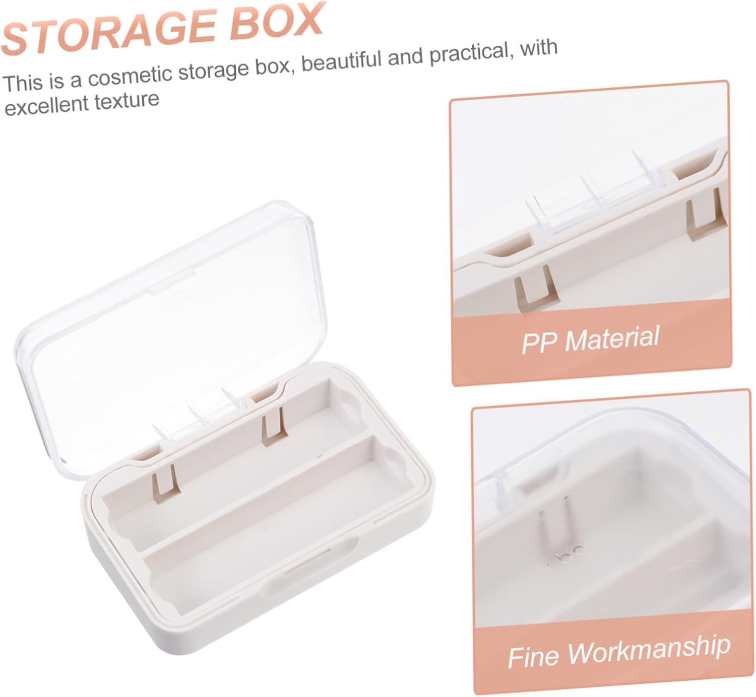 Exquisite Plastic Makeup Organizer Box with Mirror