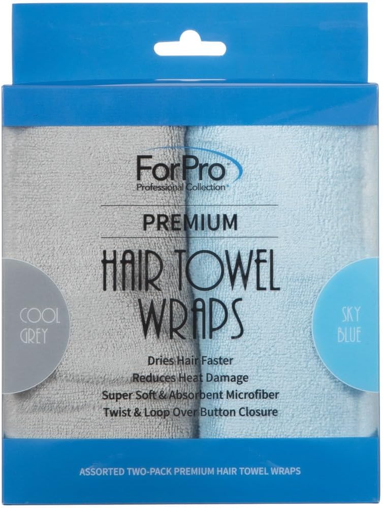 ForPro Premium Microfiber Hair Towel Wrap 2-Pack 1