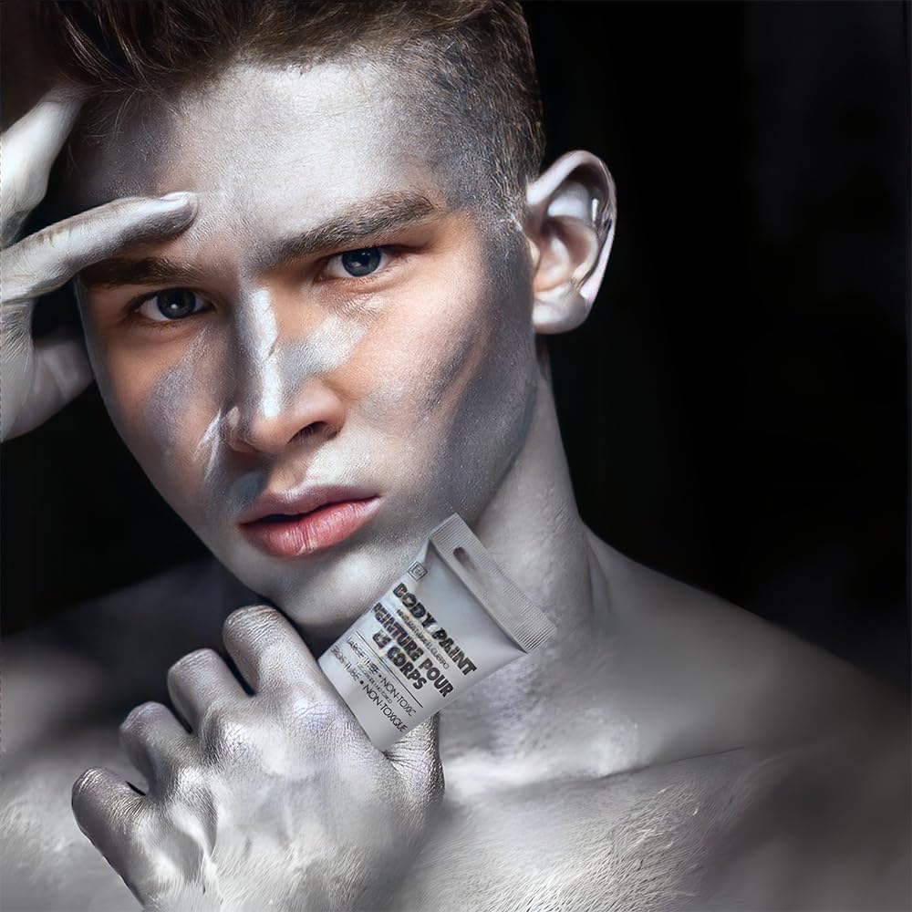 Silver Body Paint for Halloween - 34 oz Set