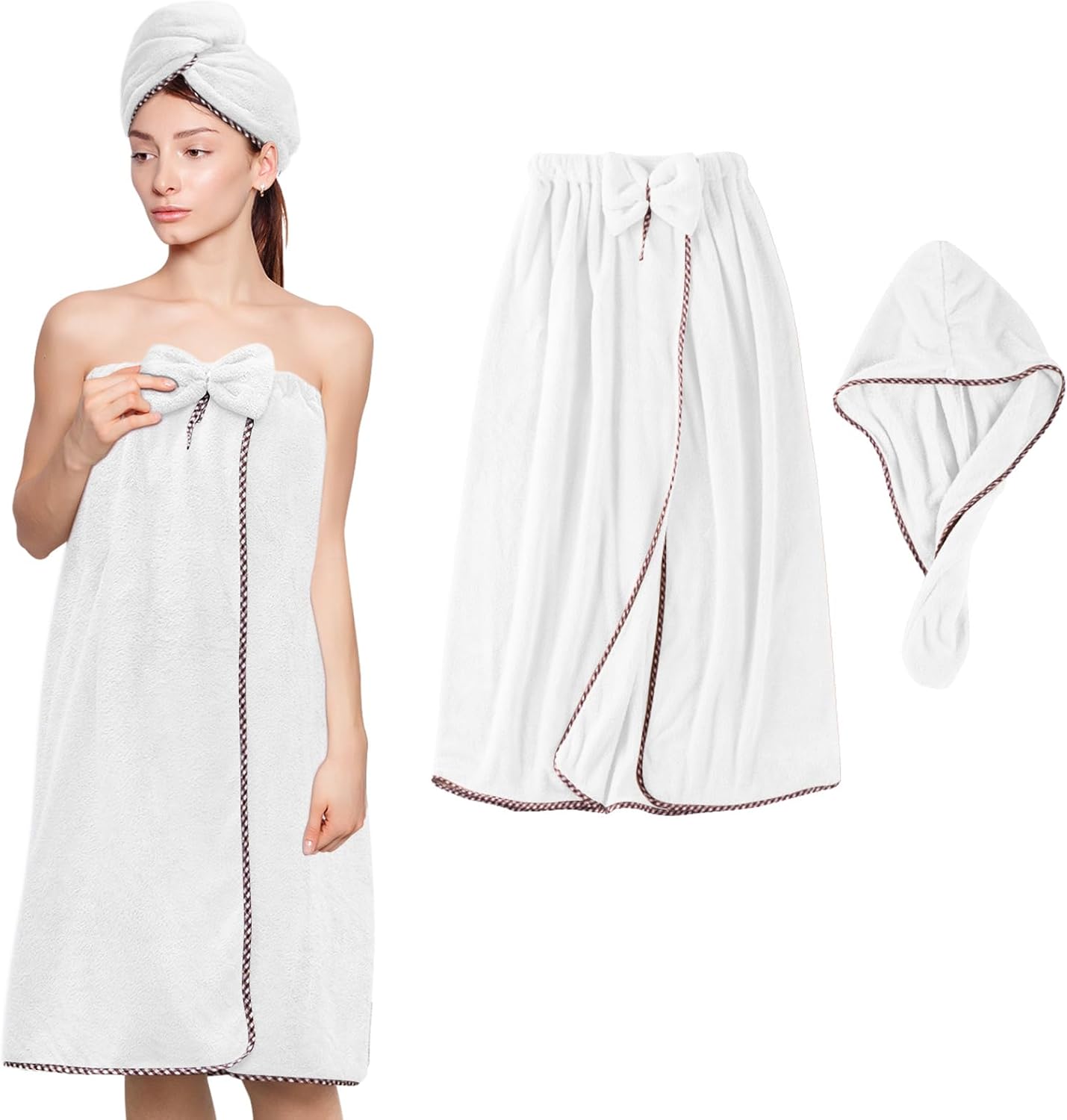 KOIKEY Adjustable Soft Microfiber Bath Towel Wrap for Women