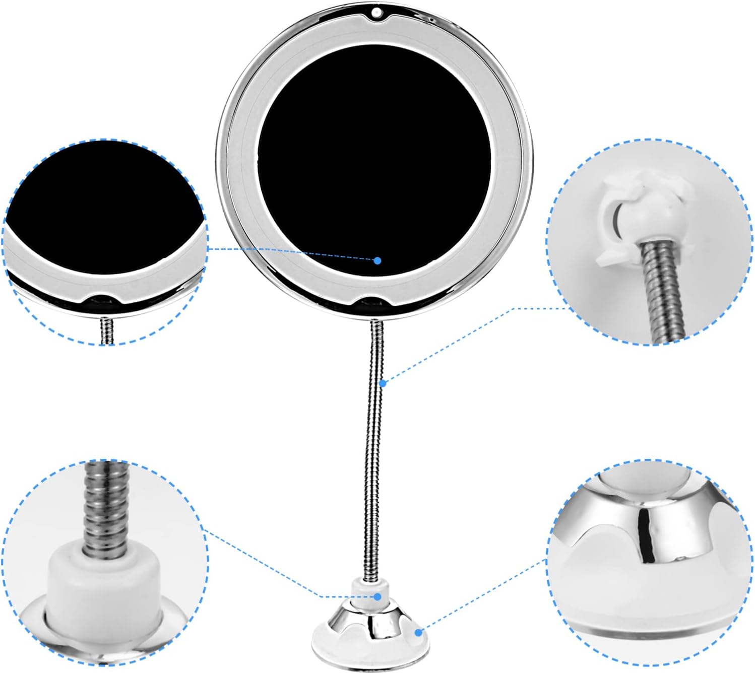 DOITOOL 10x Magnifying LED Vanity Mirror