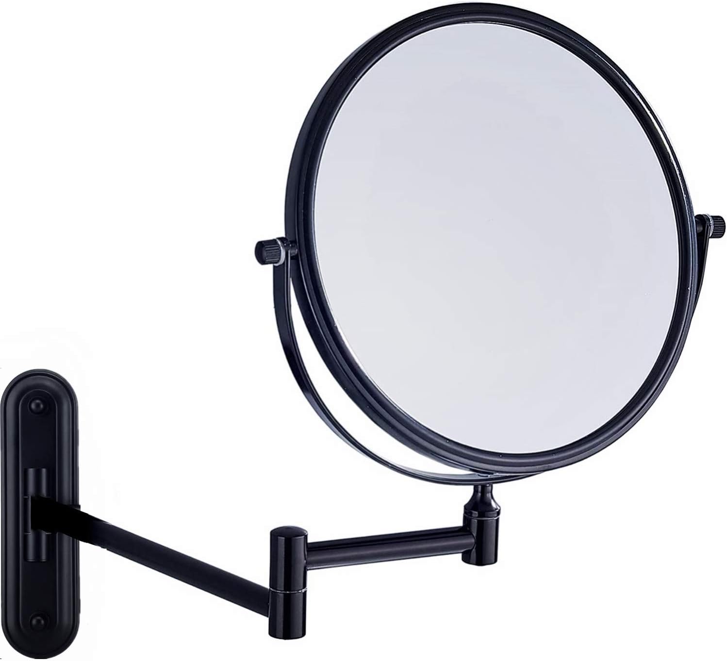 Gecious Double Sided Wall Mirror 10X Magnification Matte Black