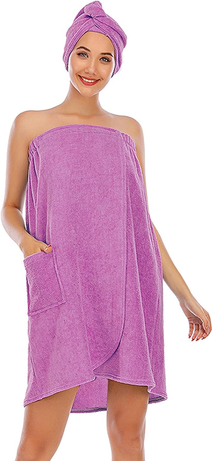 Vanrose Jan Womens Shower Wrap Towel with Pockets