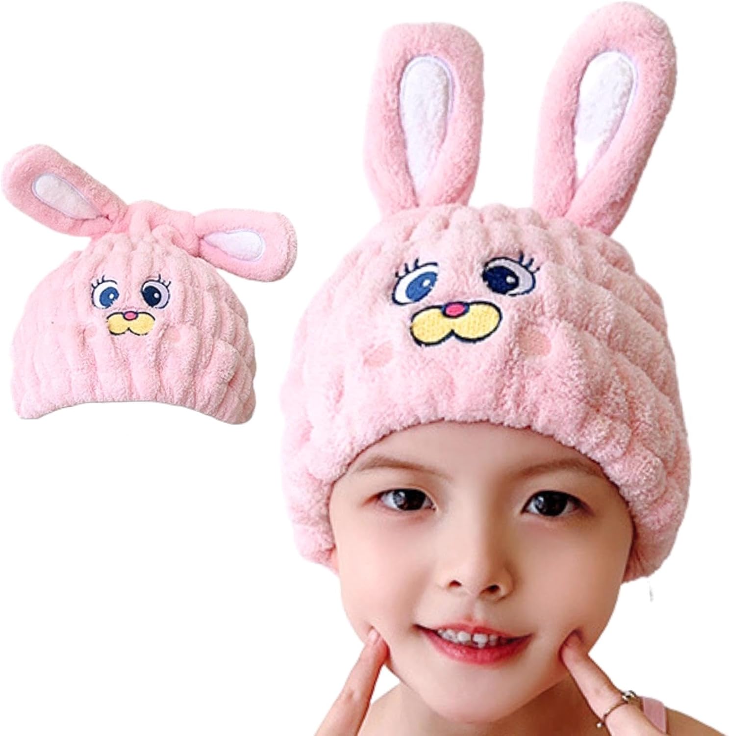 LCBD Microfiber Hair Towel Wrap Pink Rabbit Style