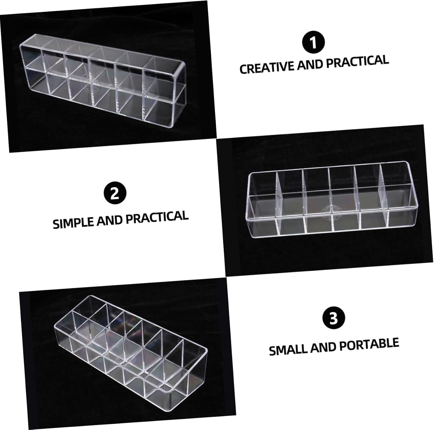 1pc Transparent Lipstick Display Box Organizer for Desktop