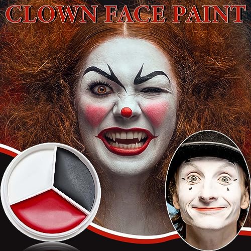 DuoZeng Halloween Face Paint Kit with Black White Red