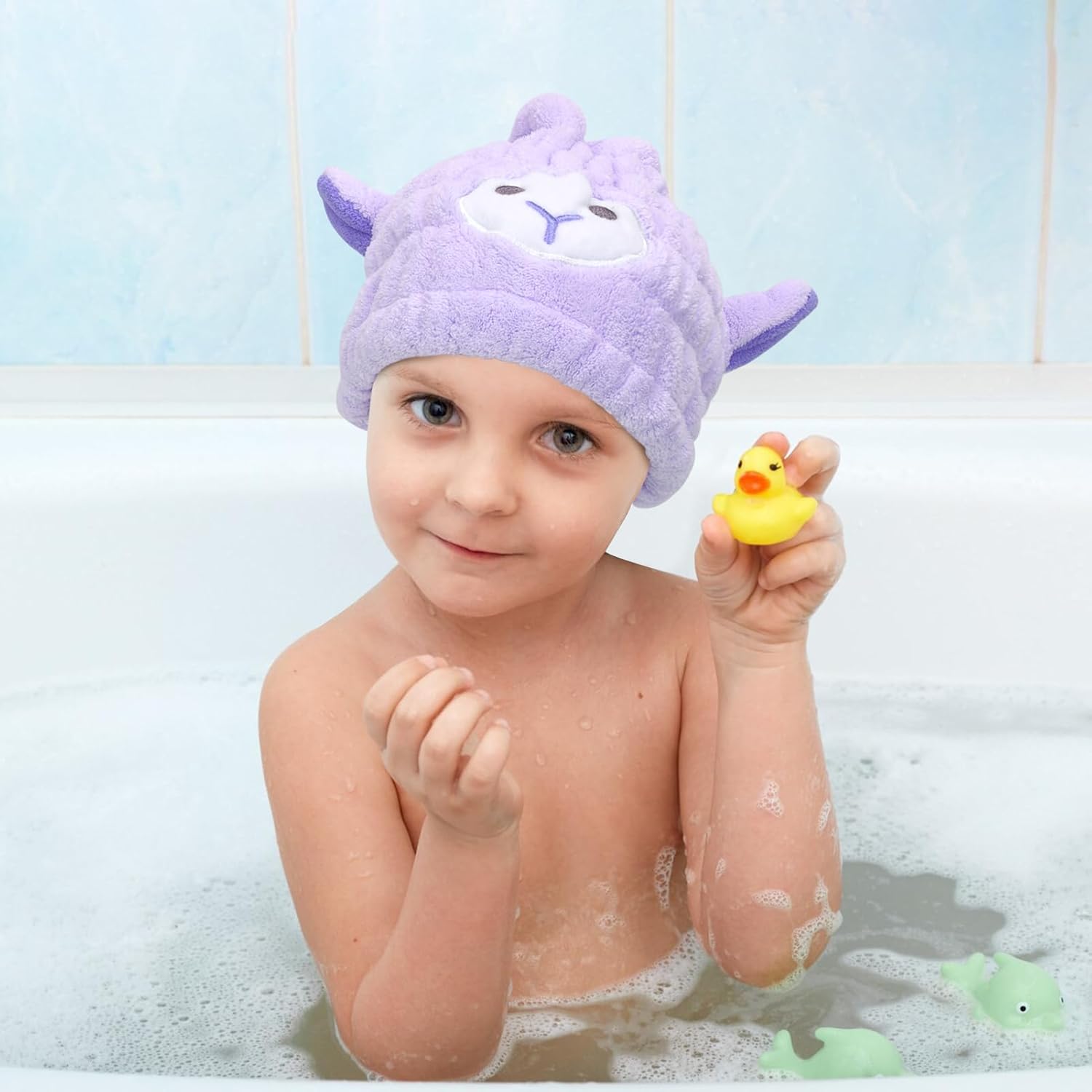 Unaone 2 PCS Microfiber Hair Drying Towel for Kids
