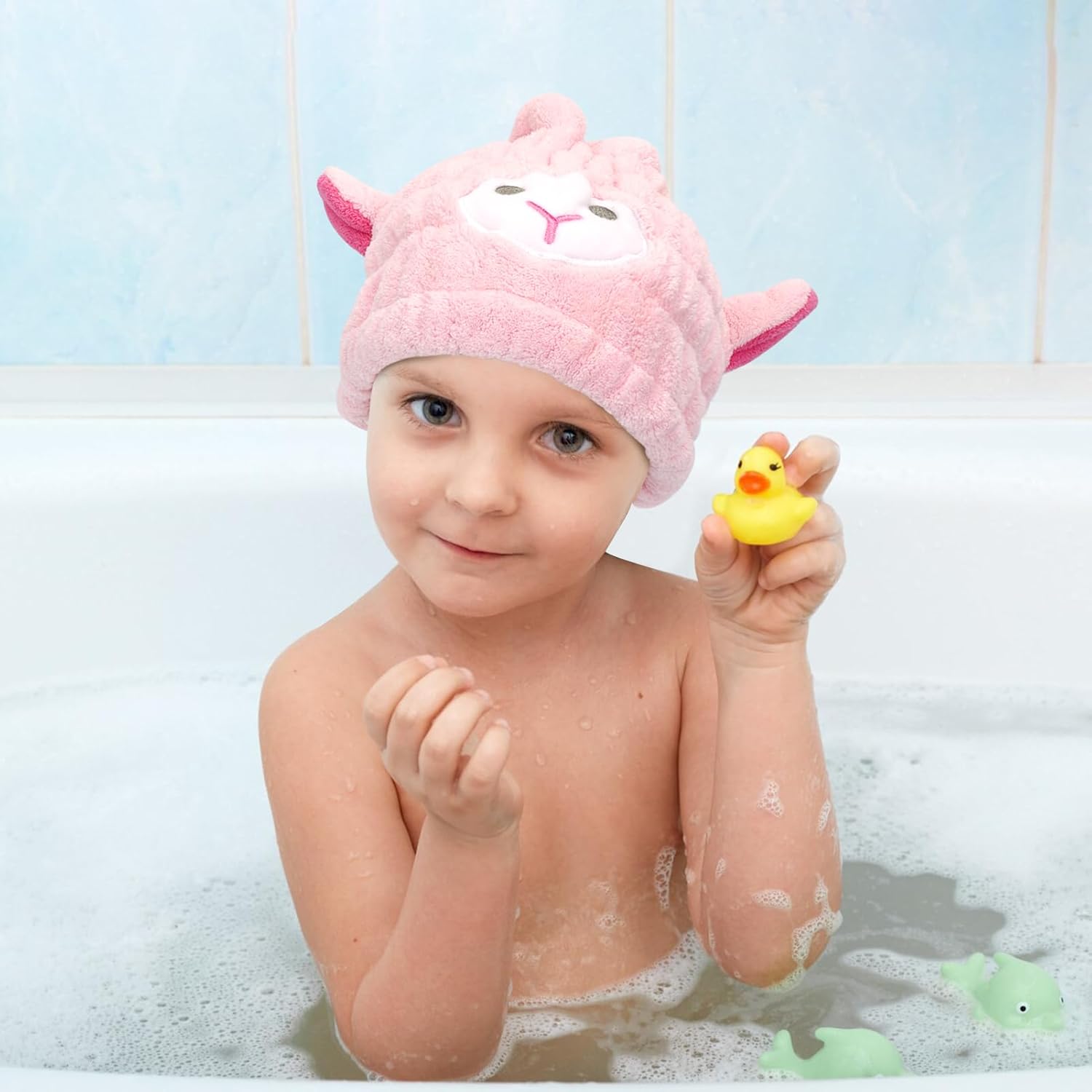 Unaone 2 PCS Microfiber Hair Drying Towel for Kids Girls