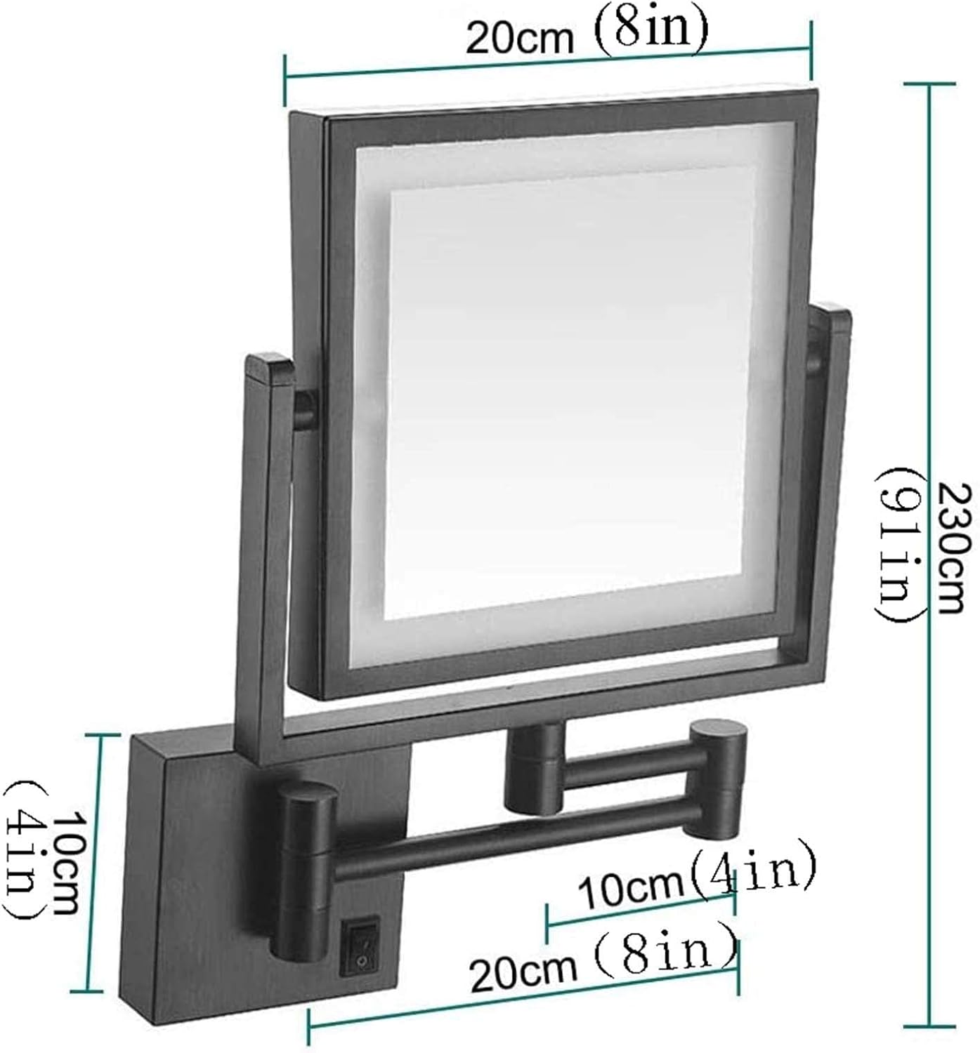 DEIHGE 8 Inch LED Wall-Mounted Makeup Mirror with 3X Magnifying