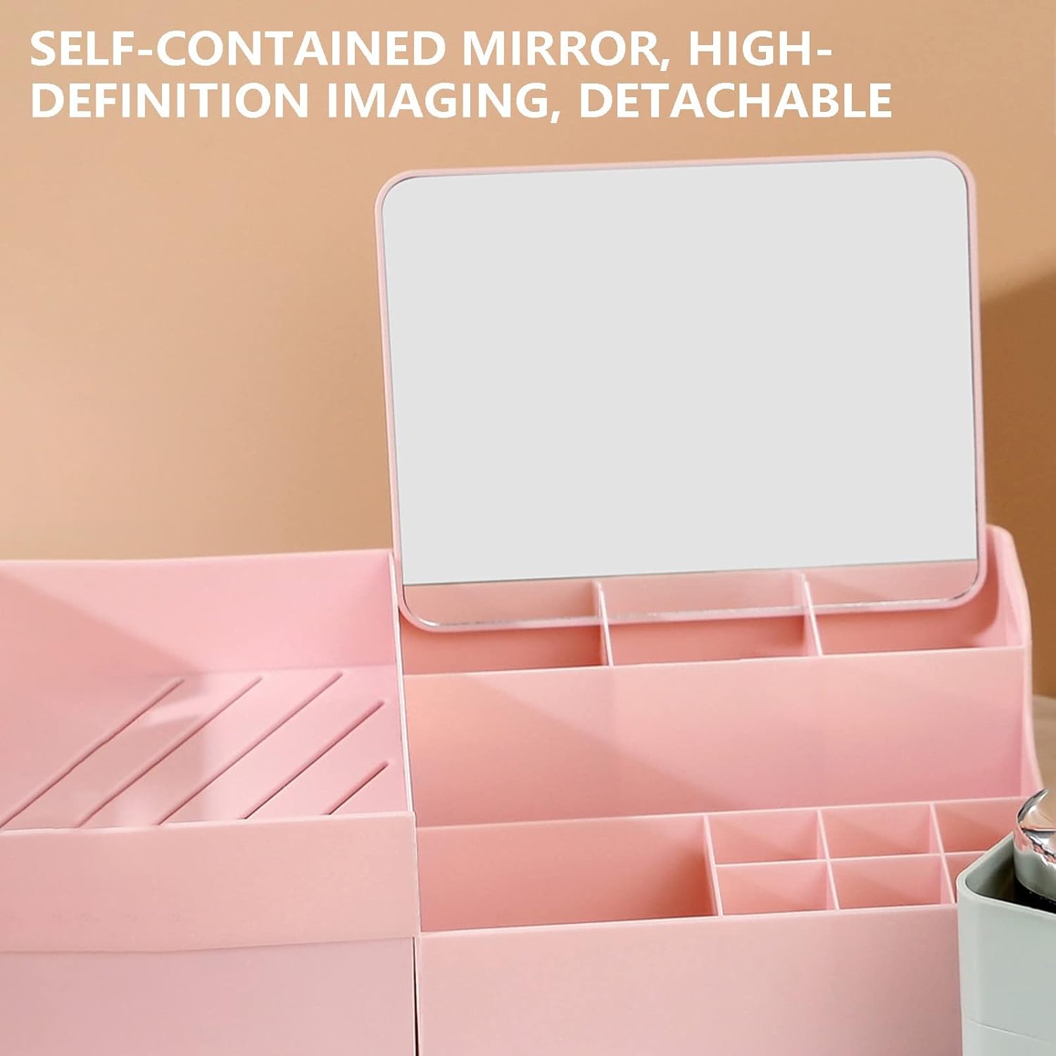 KELINFONG Makeup Bag - 3 Drawer Cosmetic Organizer with Lid