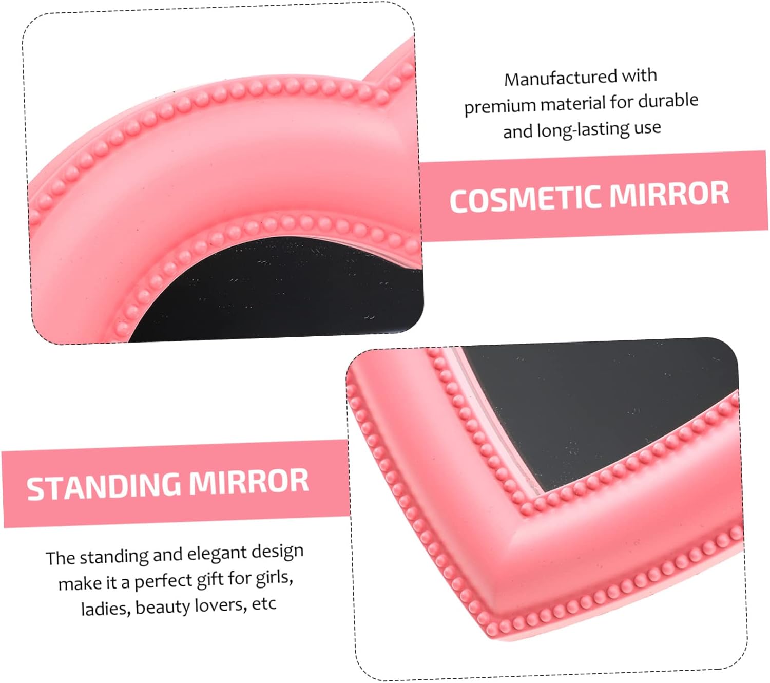 Angoily Elegant Heart Shape Wall Mounted Makeup Mirror 1