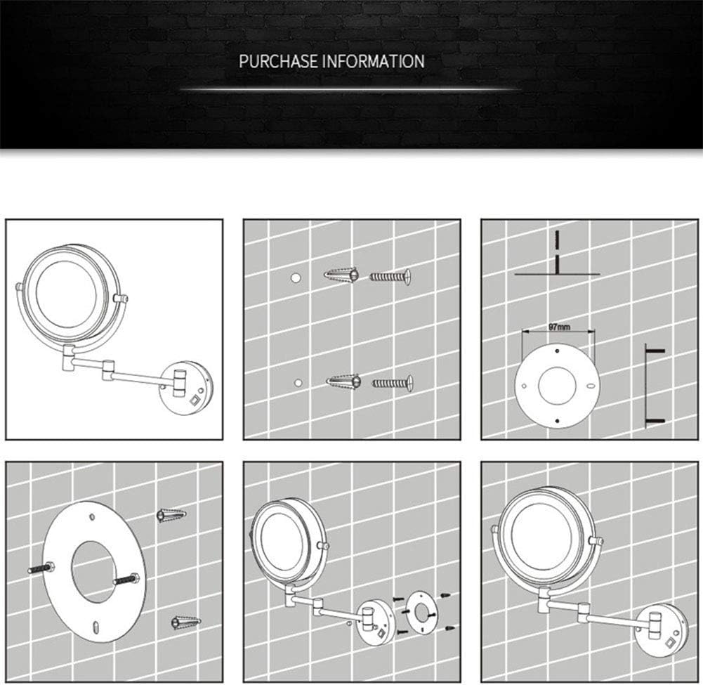 LCARY Wall Mounted Makeup Mirror with 3X Magnification
