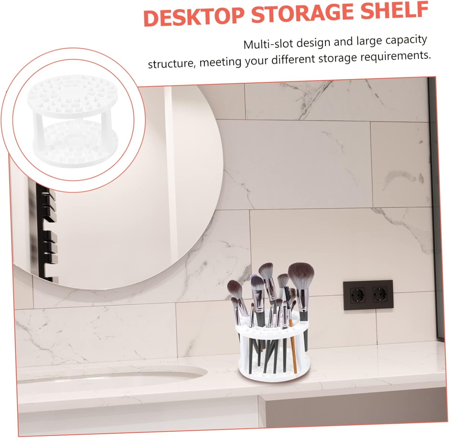 SOESFOUFU Desktop Makeup Brush Organizer 49 Slots