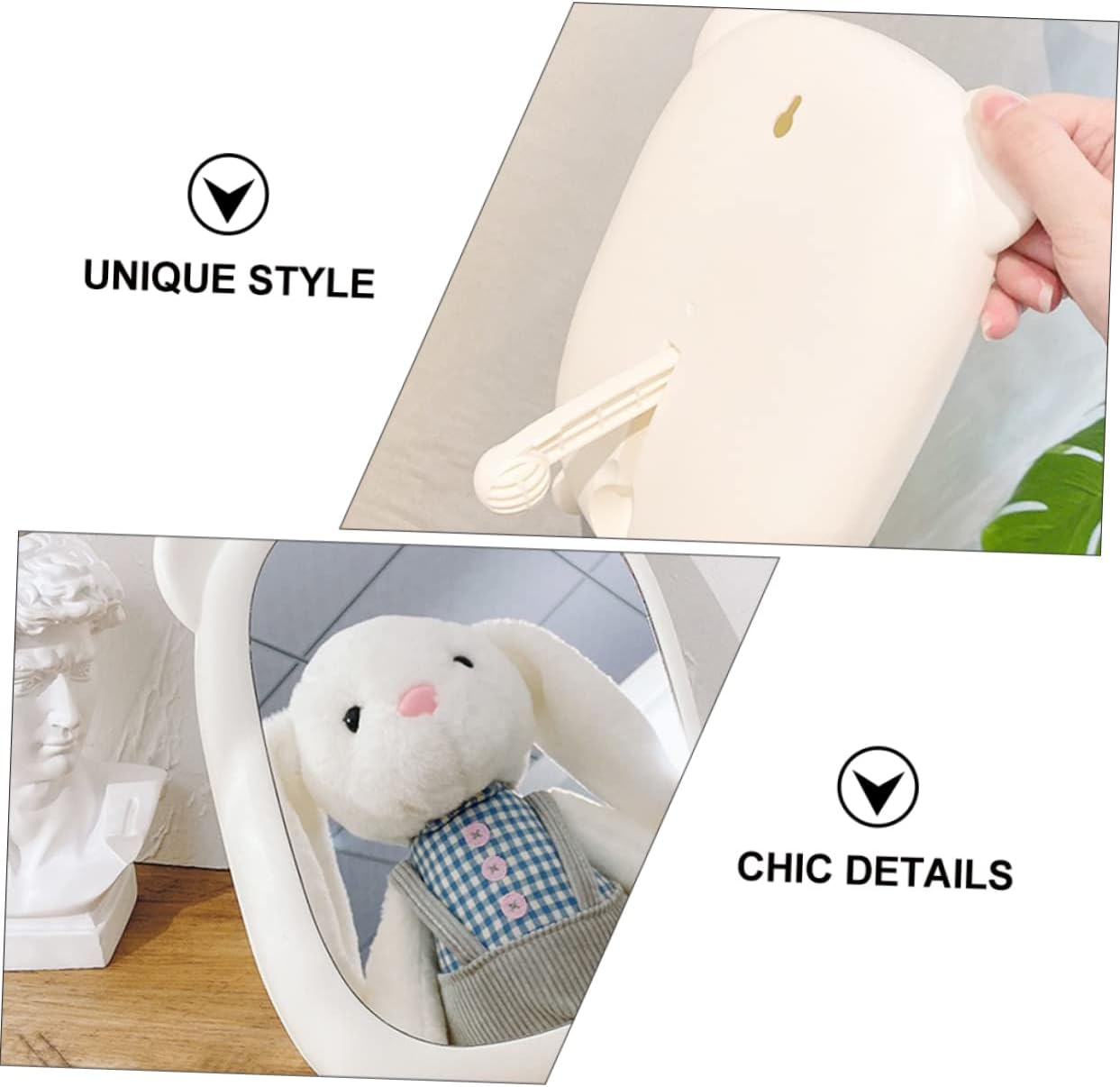 VICASKY Cartoon Shape Wall Mounted Cosmetic Mirror