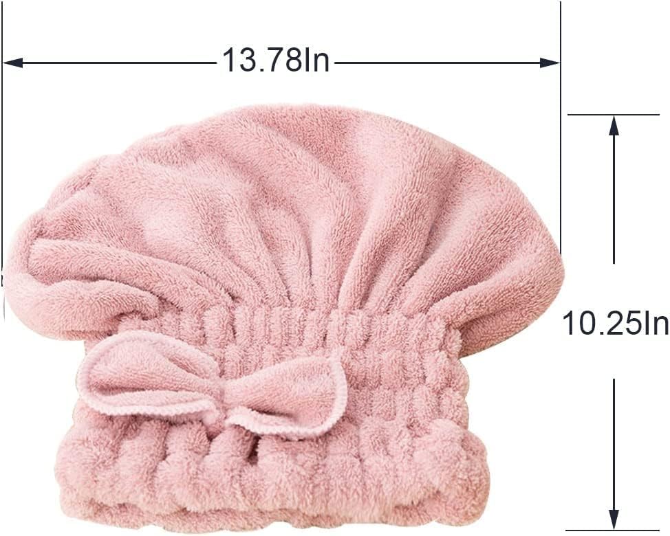 Jseng 2PC Microfiber Hair Drying Caps Extra Soft Ultra Absorbent