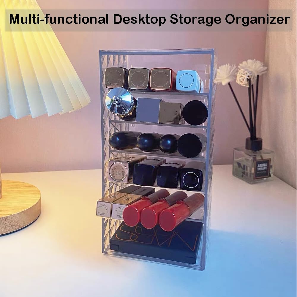 Himilucky Clear Lipstick Holder Stand with 6 Zones