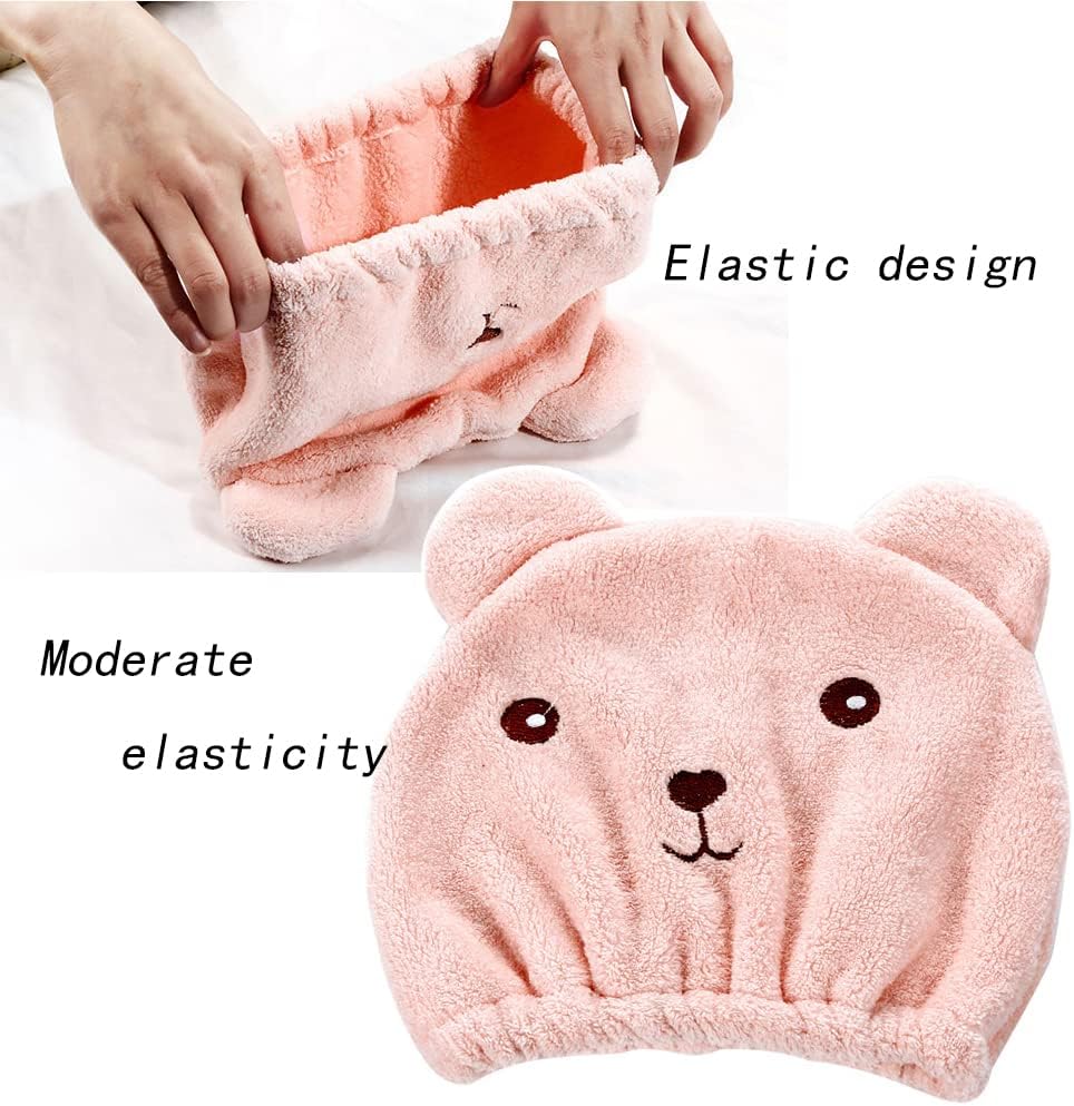 Anller 2 Pack Hair Drying Cap for Kids Girls