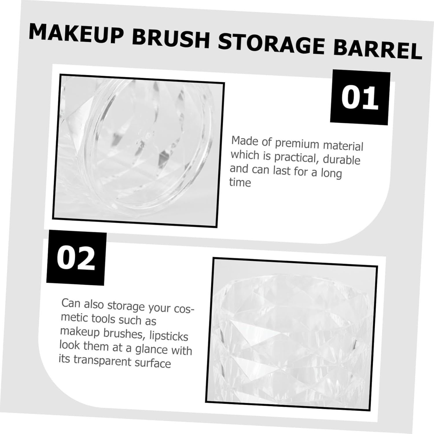 Ipetboom 1pc Clear Makeup Storage Case Organizer