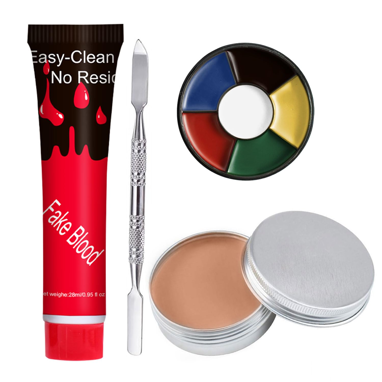 Topcent Fake Blood Gel and Scar Wax Halloween Makeup Set