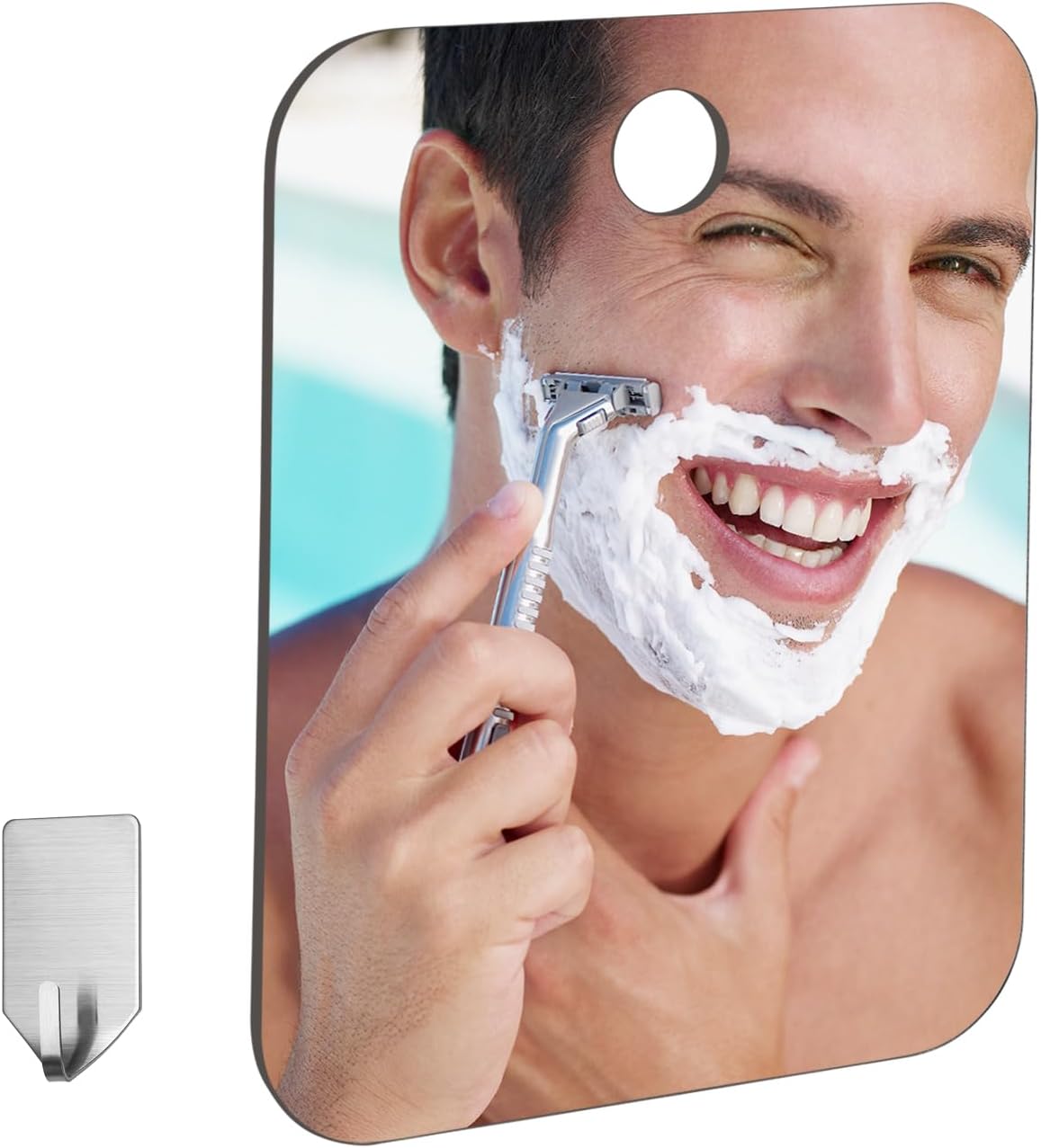 Fog Free Shower Mirror with Sticky Hook 1