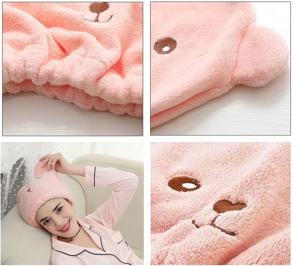 Anller 2 Pack Hair Drying Cap for Kids Girls
