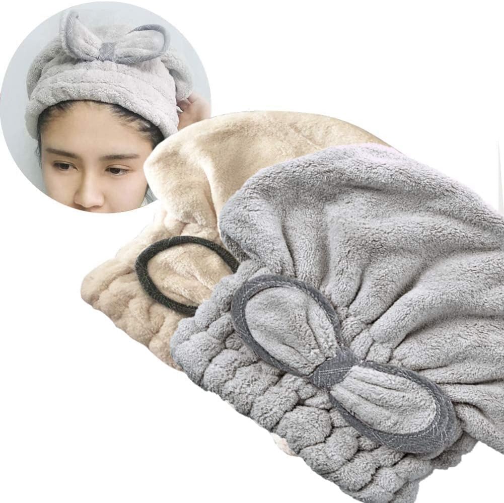 Jseng New Upgrade Microfiber Hair Drying Towel Cap Extra Soft Ultra Absorbent