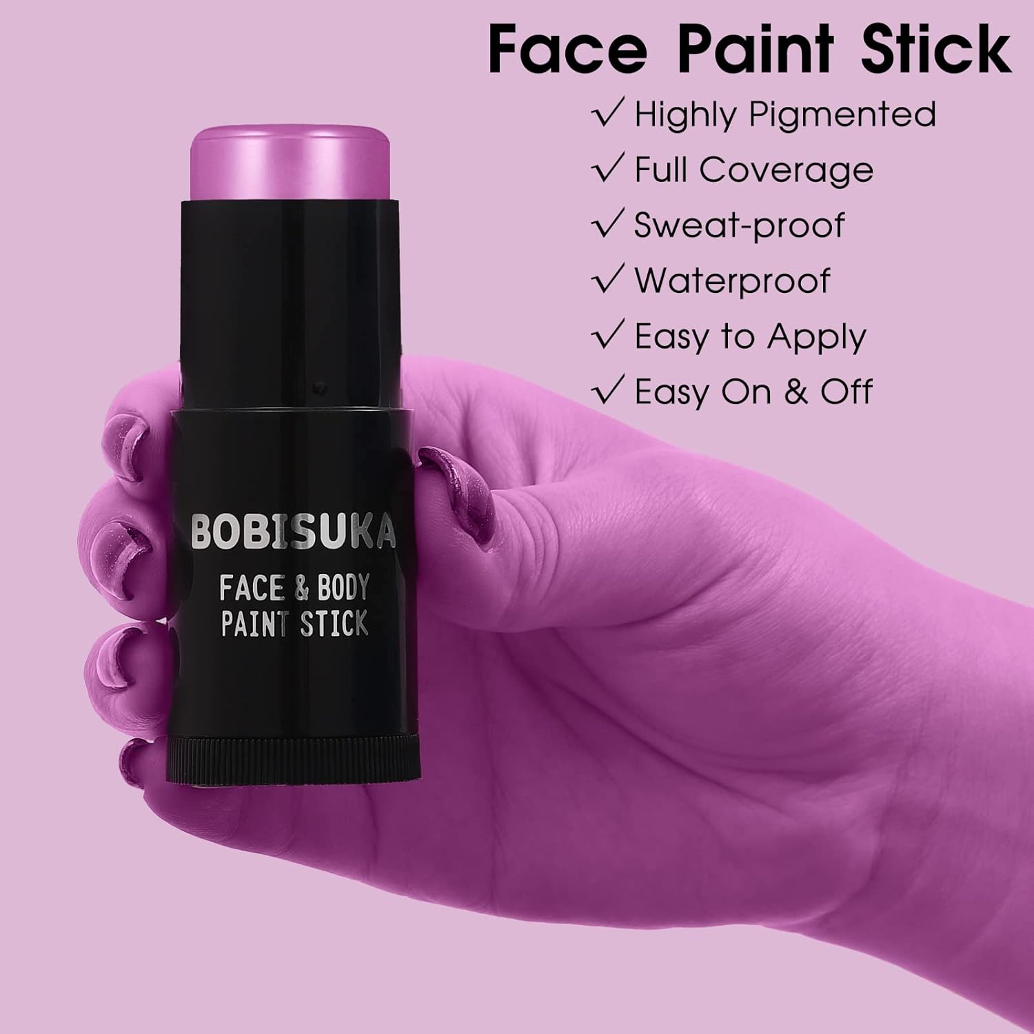 BOBISUKA Purple Body Paint Stick for Sports and Halloween
