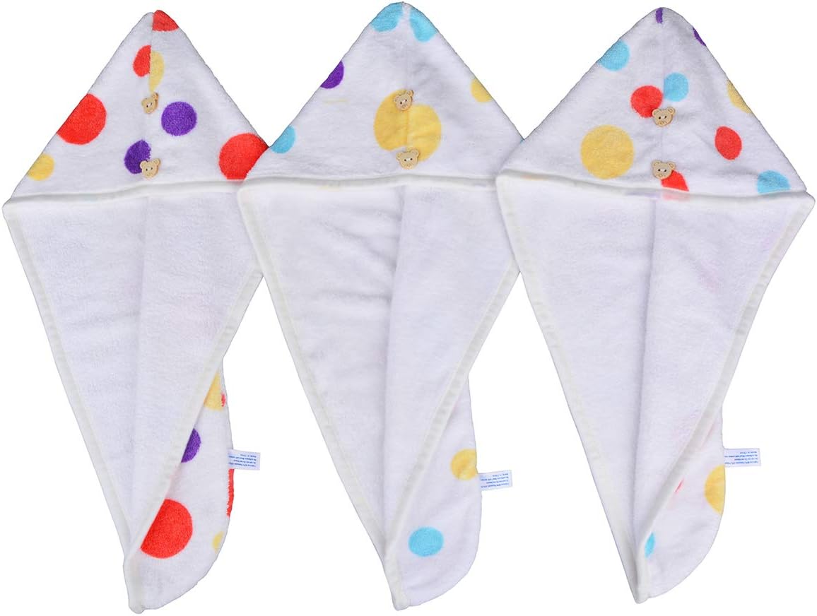 HOPESHINE Microfiber Hair Towel Wrap for Kids 3-Pack