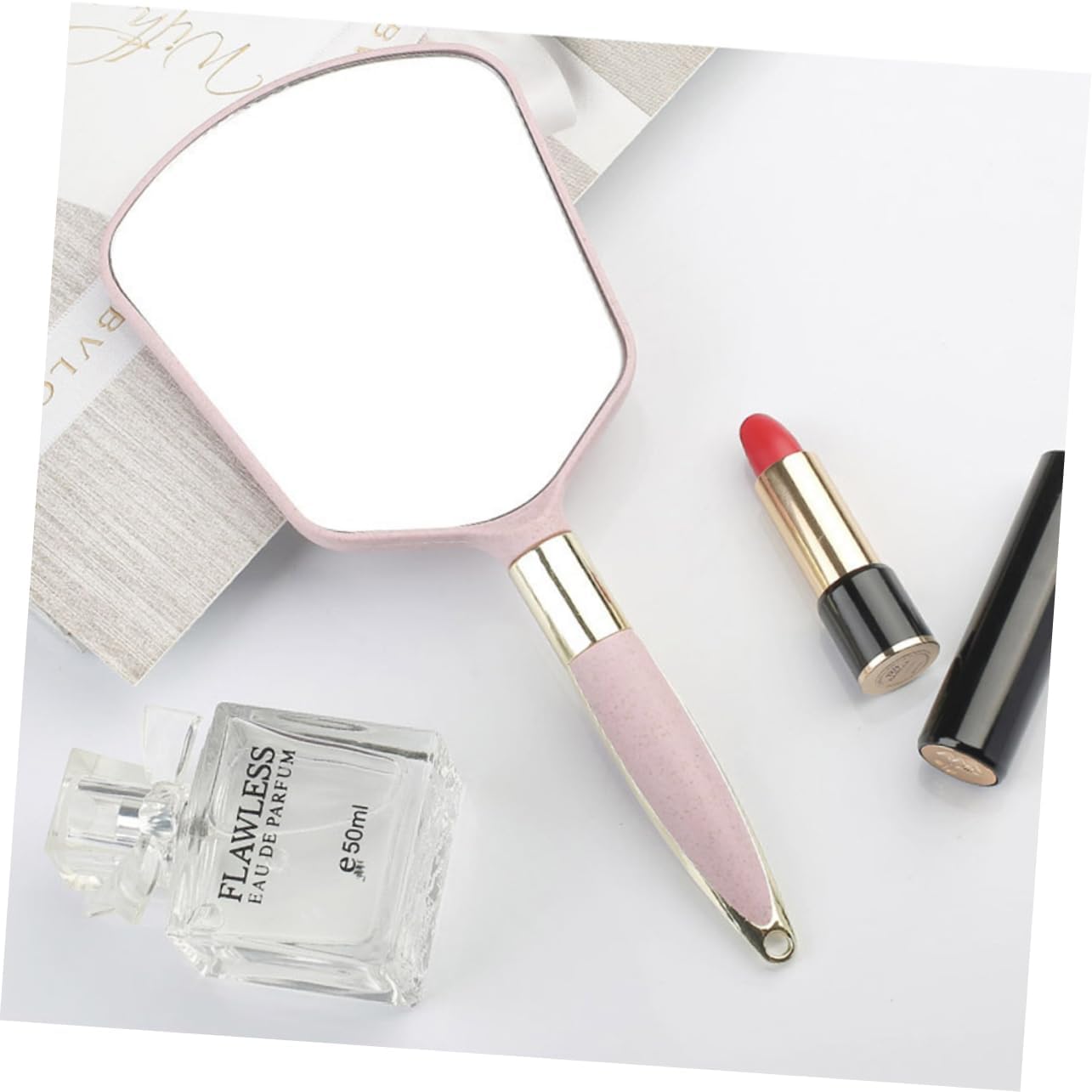 VALICLUD Handheld Mirror with Ergonomic Handle for Travel and Salon Use