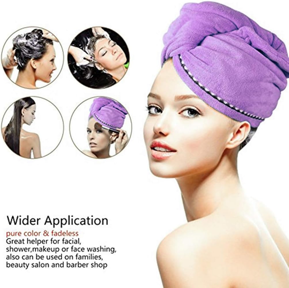 CC CAIHONG 4 Pack Microfiber Hair Towel Wrap
