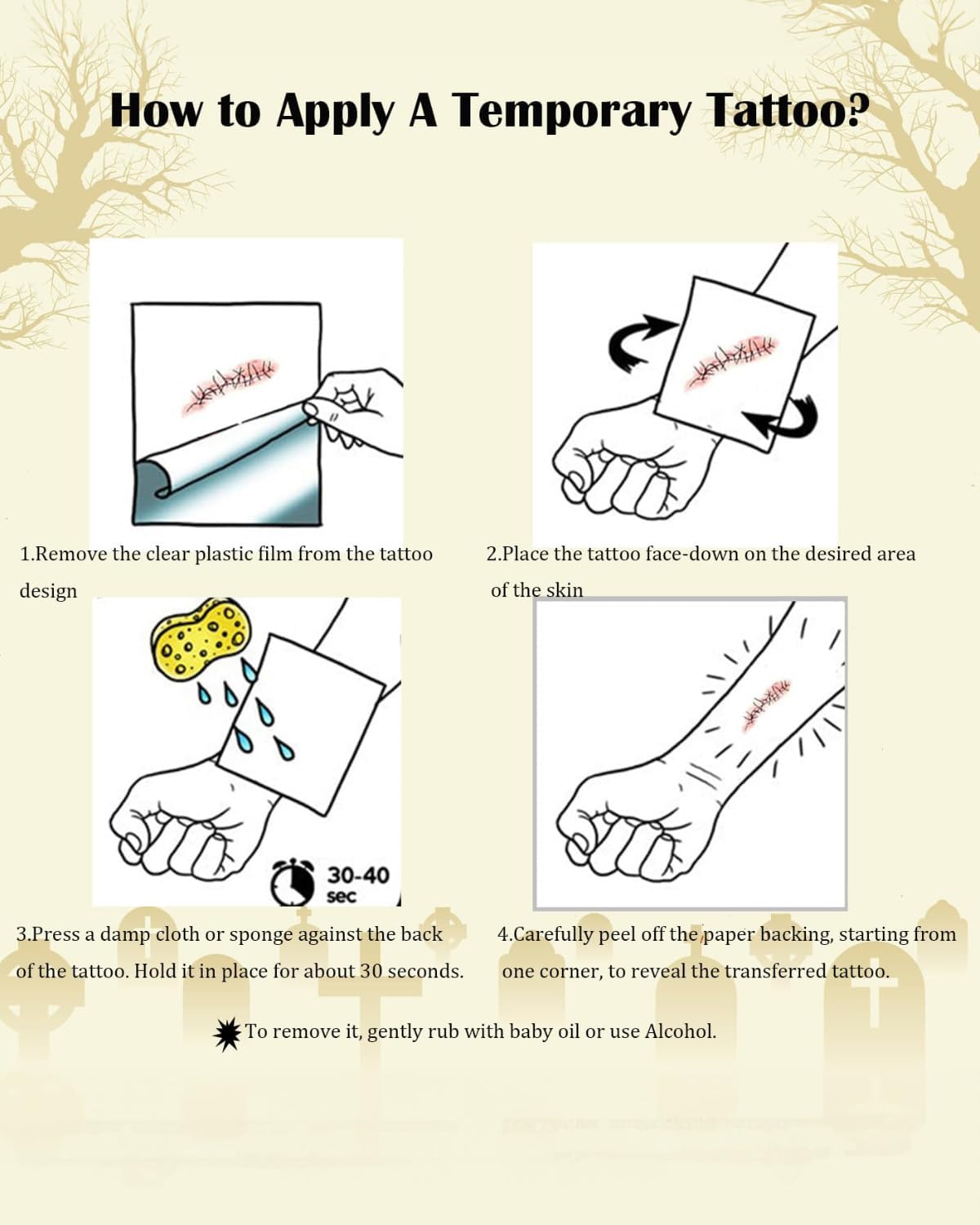 Gibaniza Realistic Fake Bloody Wound Scar Sticker 5PC
